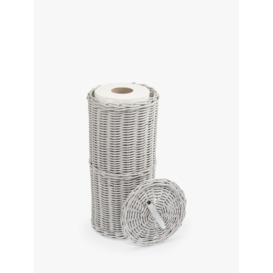 John Lewis Rattan Toilet Roll Holder, Grey - thumbnail 2