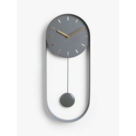 John Lewis Pendulum Metal Analogue Wall Clock, 50cm - thumbnail 1