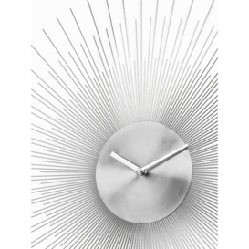 John Lewis Spindle Metal Analogue Wall Clock, 60cm, Silver - thumbnail 2