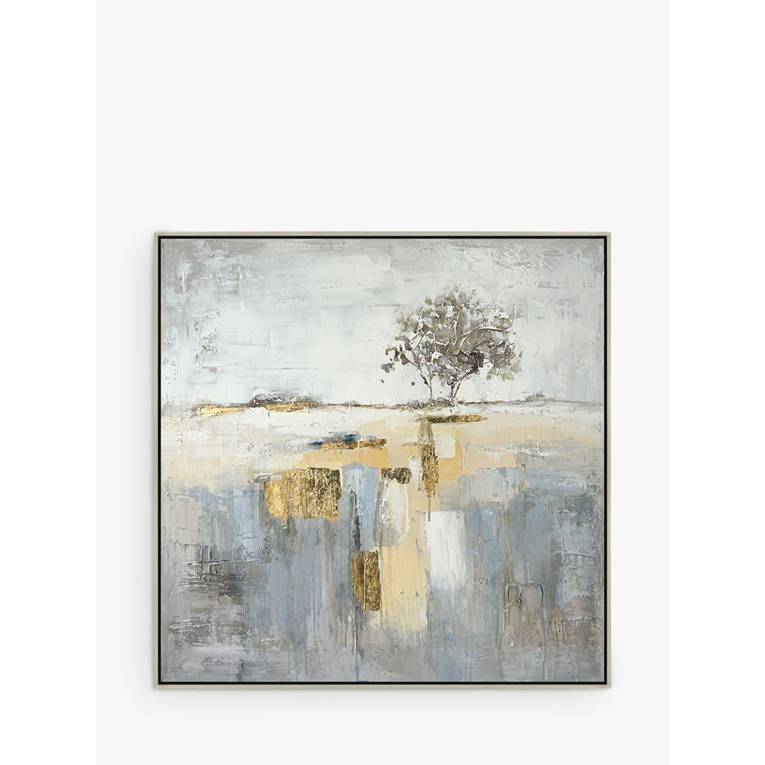 Abstract Tree - Hand-Painted Framed Canvas, 70 x 70cm, Gold - image 1