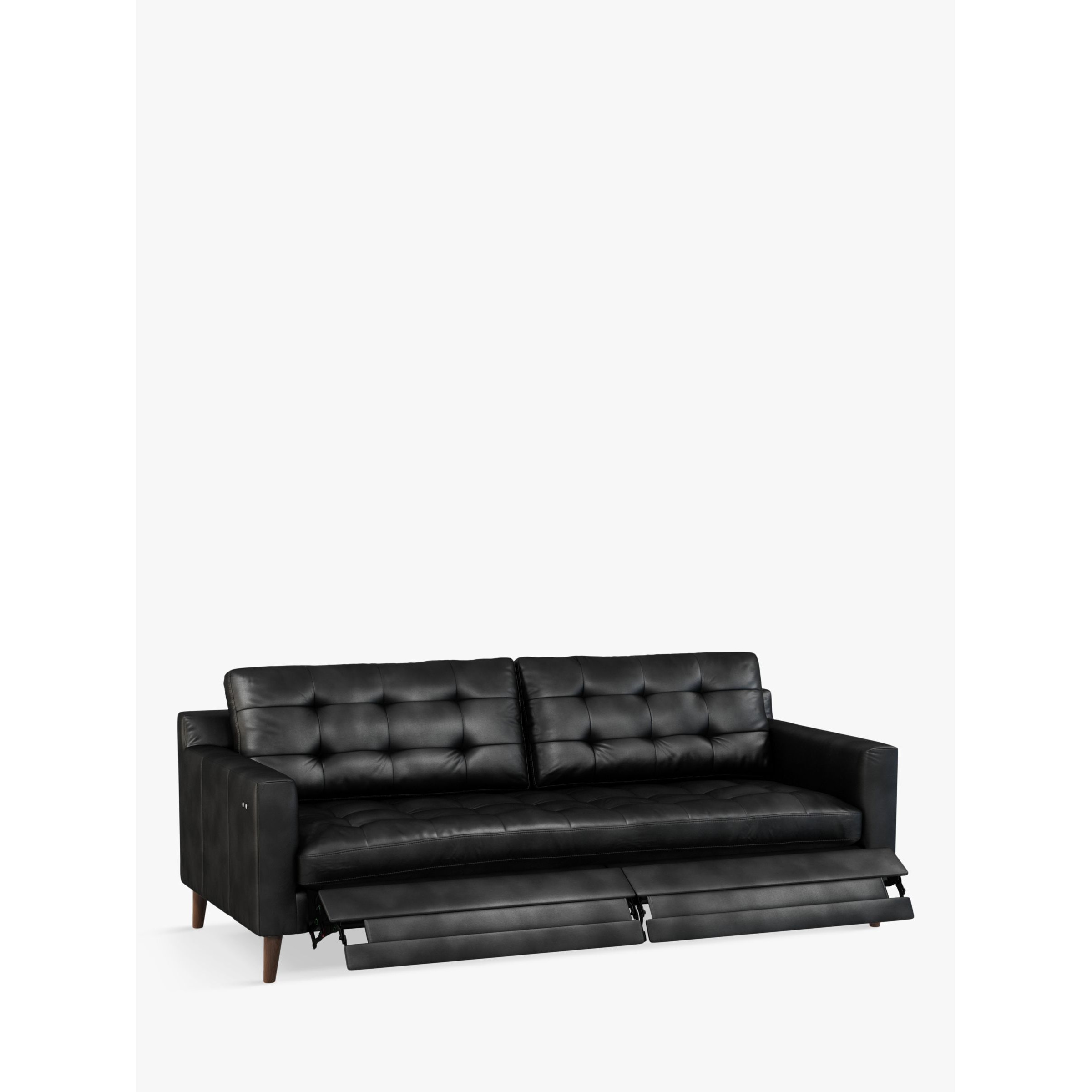 John Lewis Draper Motion Large 3 Seater Leather Sofa with Footrest Mechanism, Dark Leg - image 1