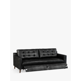 John Lewis Draper Motion Large 3 Seater Leather Sofa with Footrest Mechanism, Dark Leg - thumbnail 1