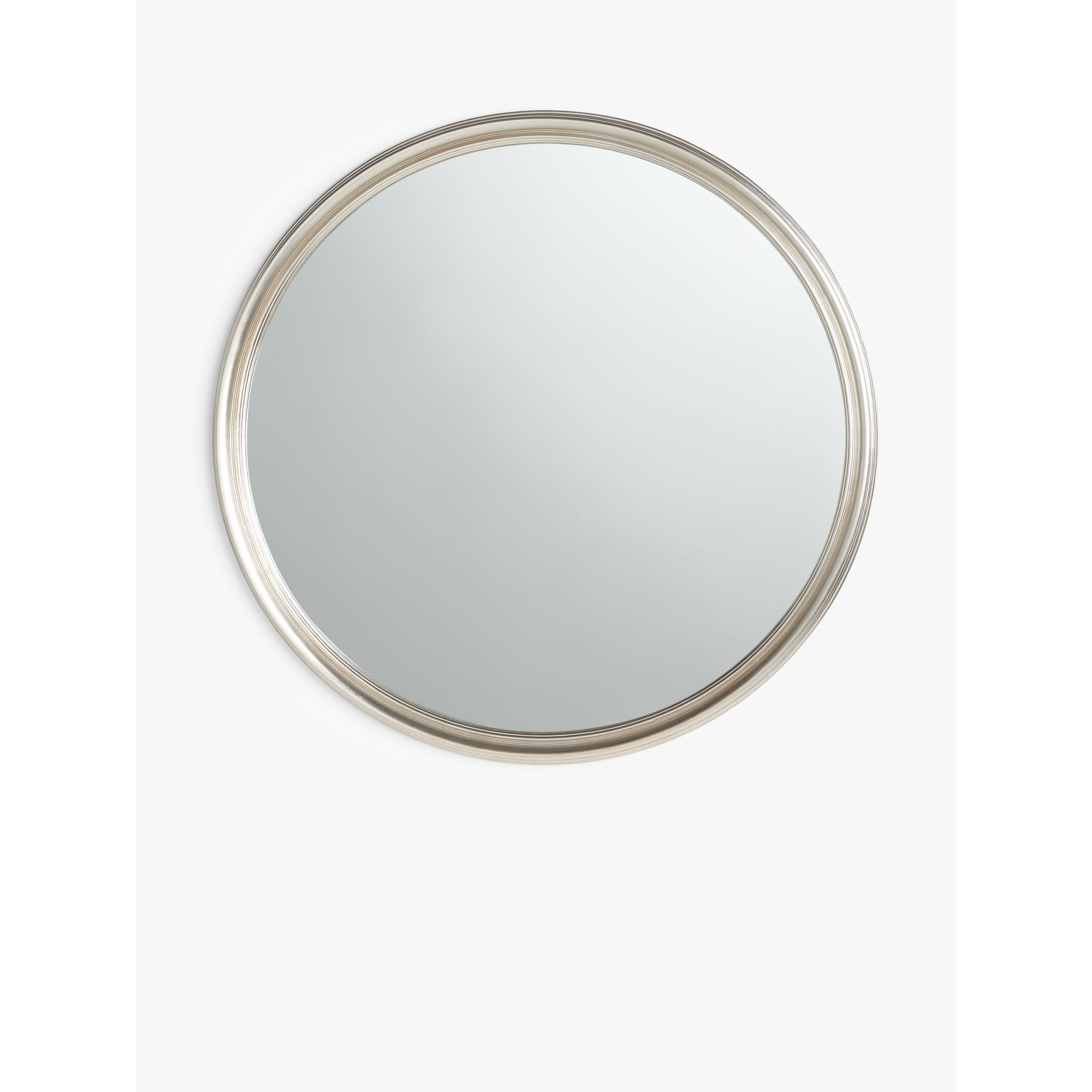 John Lewis Ribbed Round Wall Mirror, Silver - image 1