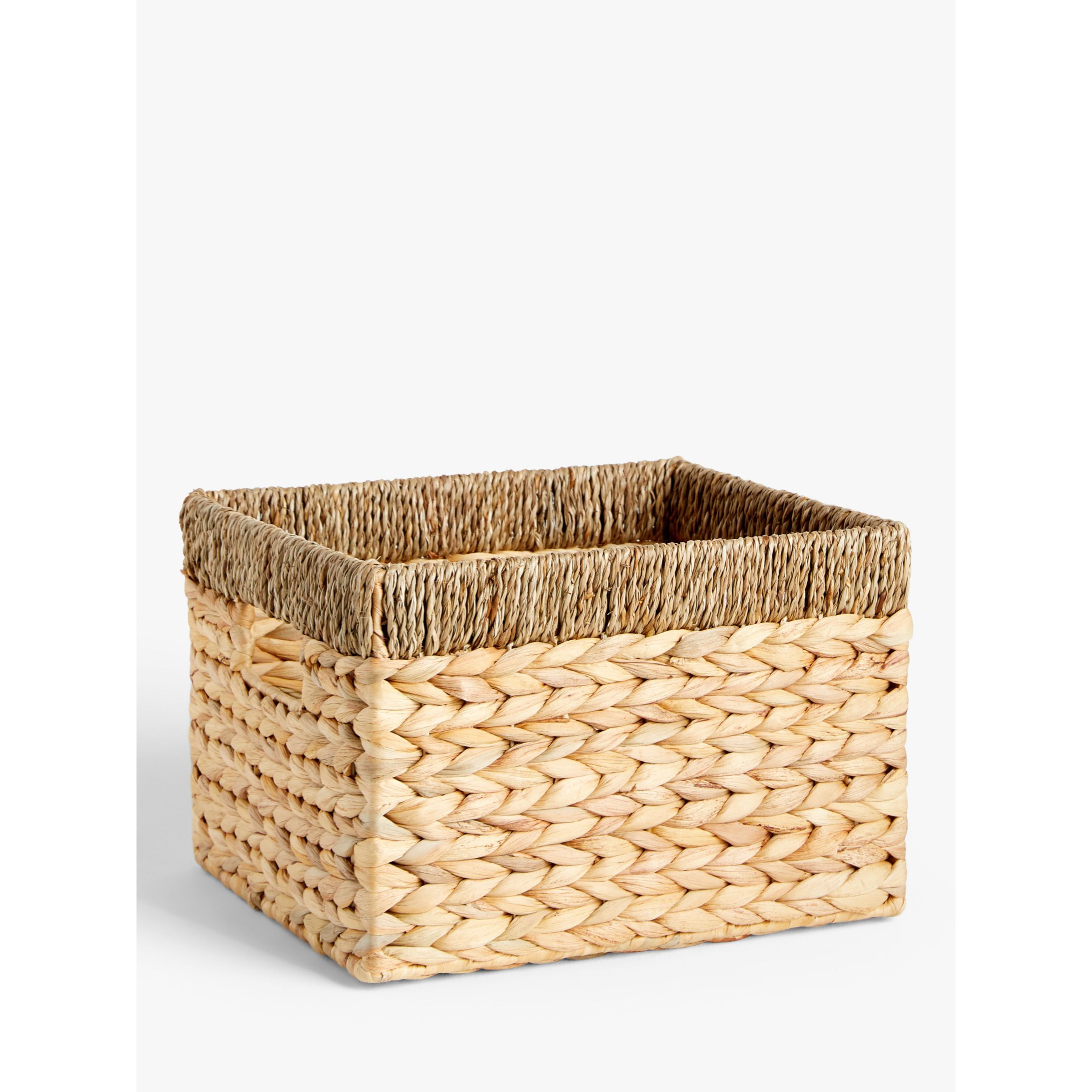 John Lewis Water Hyacinth Storage Basket with Contrast Trim - image 1