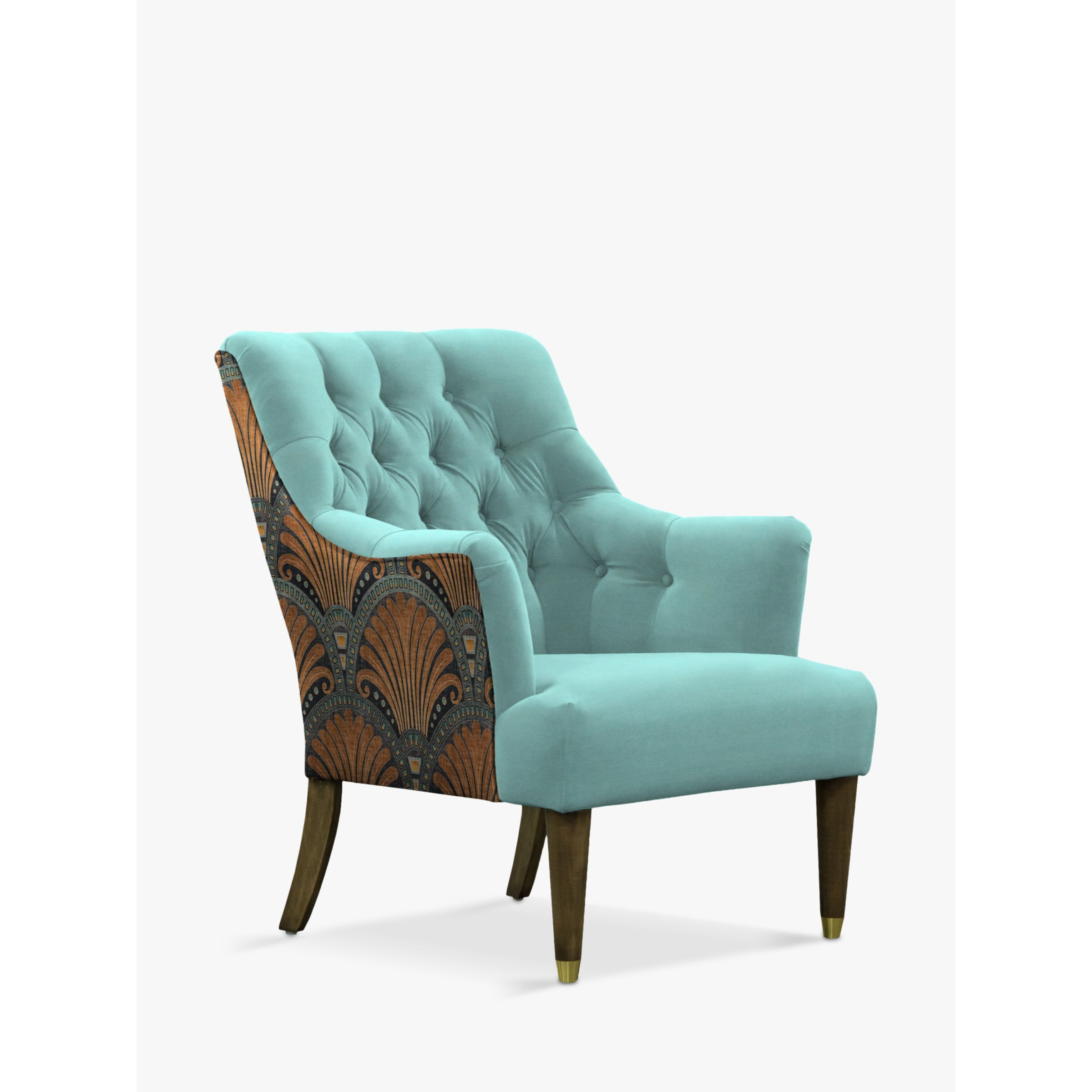 Parker Knoll Fitzrovia Armchair, Bracklyn Teal with Opulence Teal Back