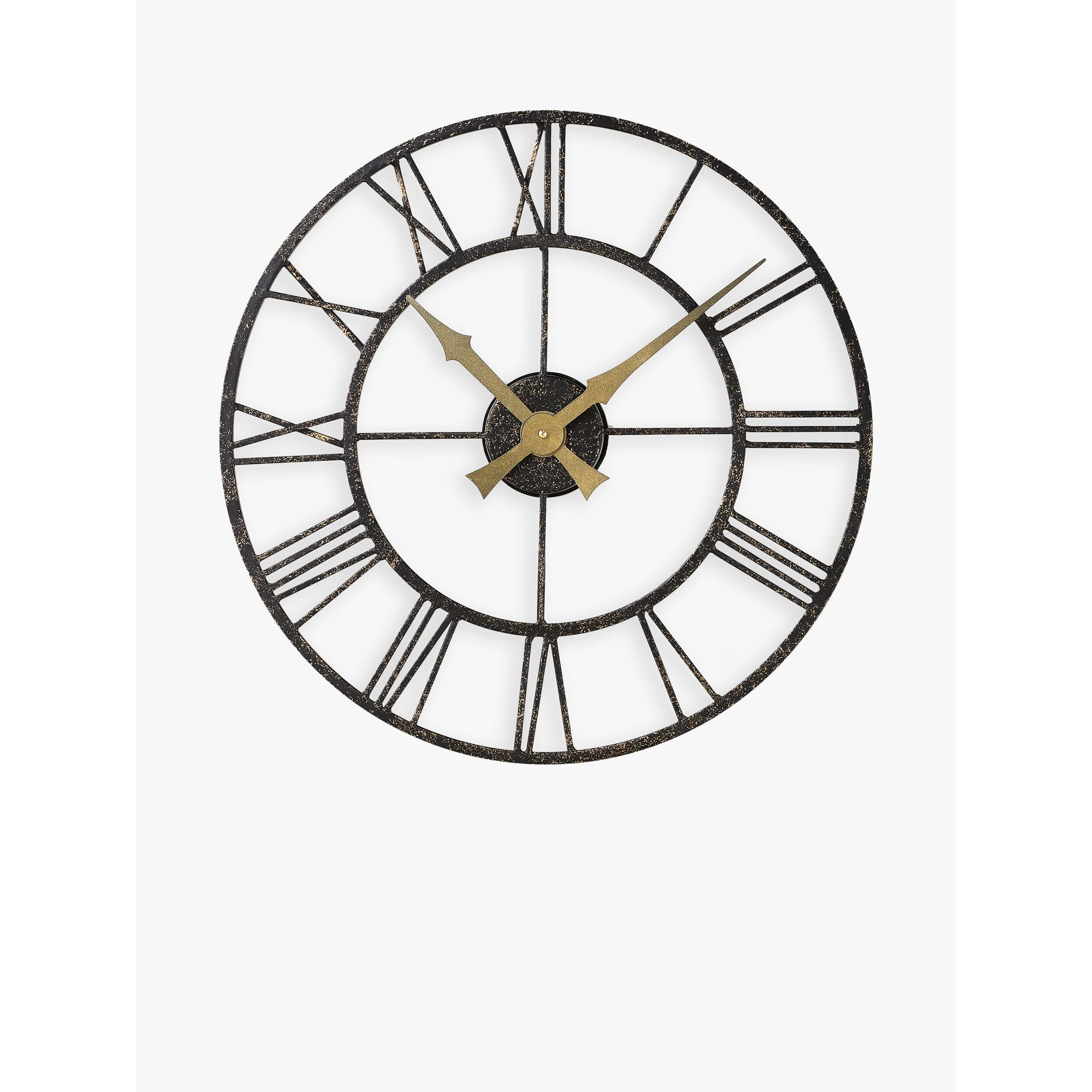 Lascelles Analogue Skeleton Roman Numerals Outdoor Wall Clock, 50cm, Brown - image 1