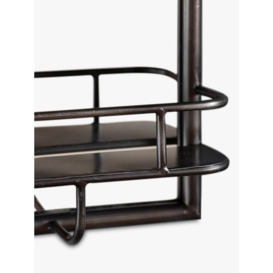 Gallery Direct Metal Frame Shelf & Rectangular Wall Mirror, 48 x 30cm, Black - thumbnail 2
