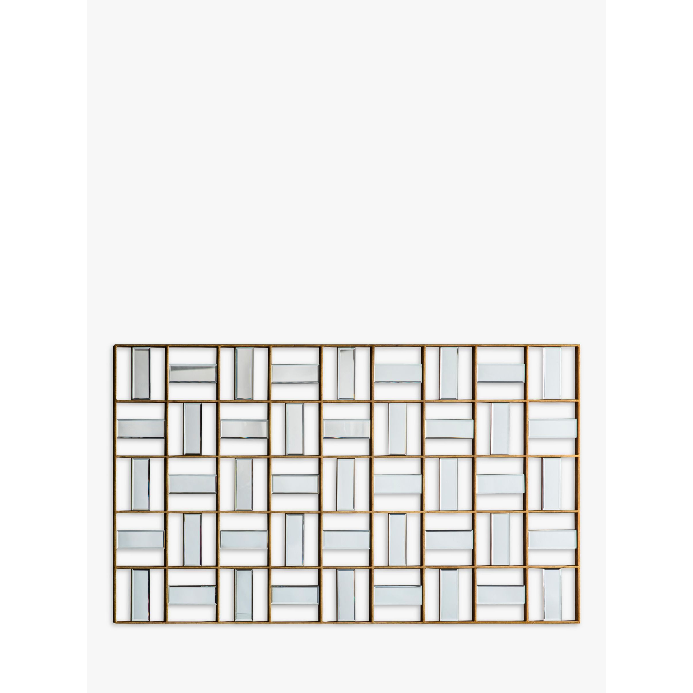 Gallery Direct Honeycomb Rectangular Wall Mirror, 132 x 73cm, Gold