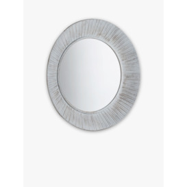 Gallery Direct Round Distressed Metal Wall Mirror, 81cm, White - thumbnail 2