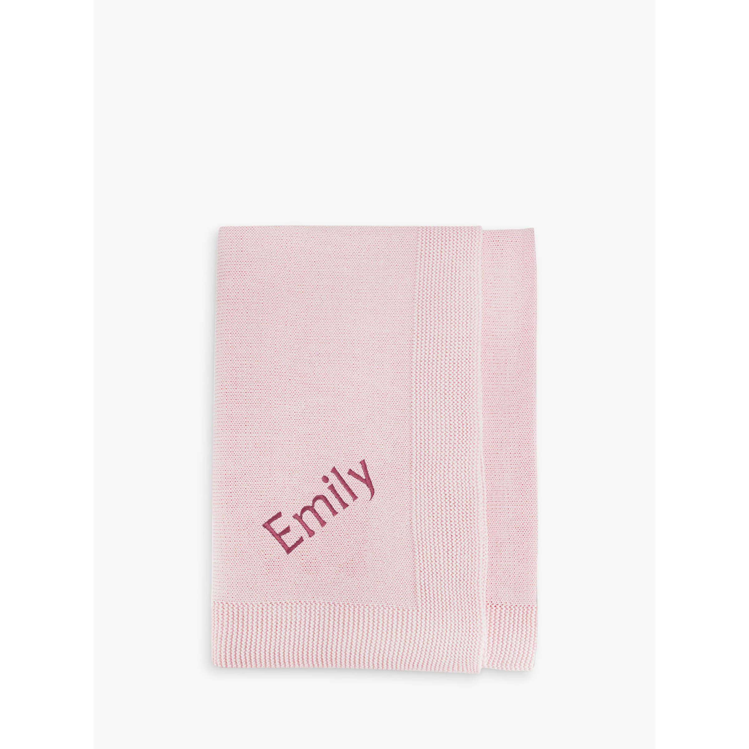 Babyblooms Personalised Knitted Baby Blanket, Pink - image 1
