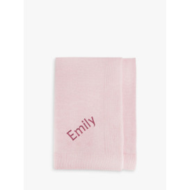 Babyblooms Personalised Knitted Baby Blanket, Pink - thumbnail 1