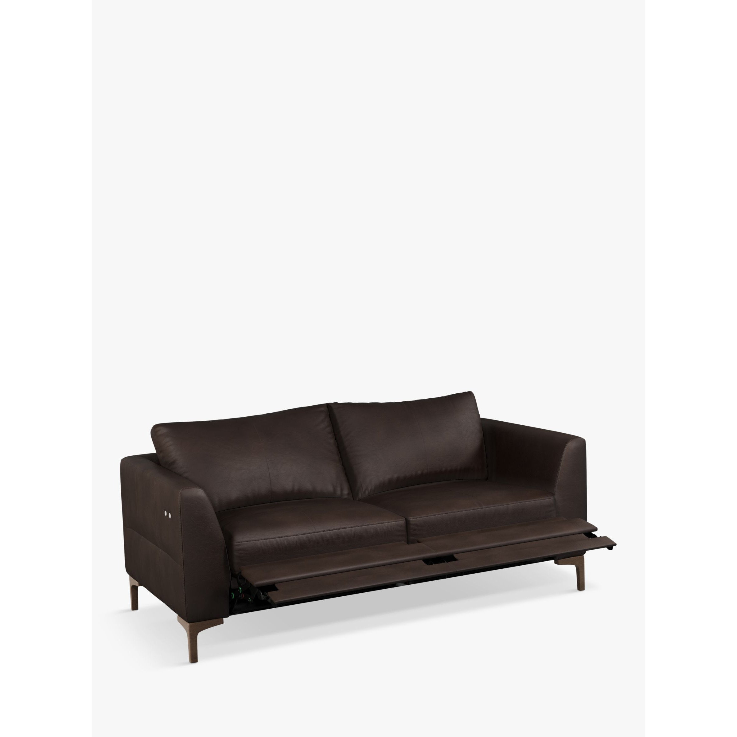 John Lewis Belgrave Motion Medium 2 Seater Leather Sofa with Footrest Mechanism, Dark Leg - image 1