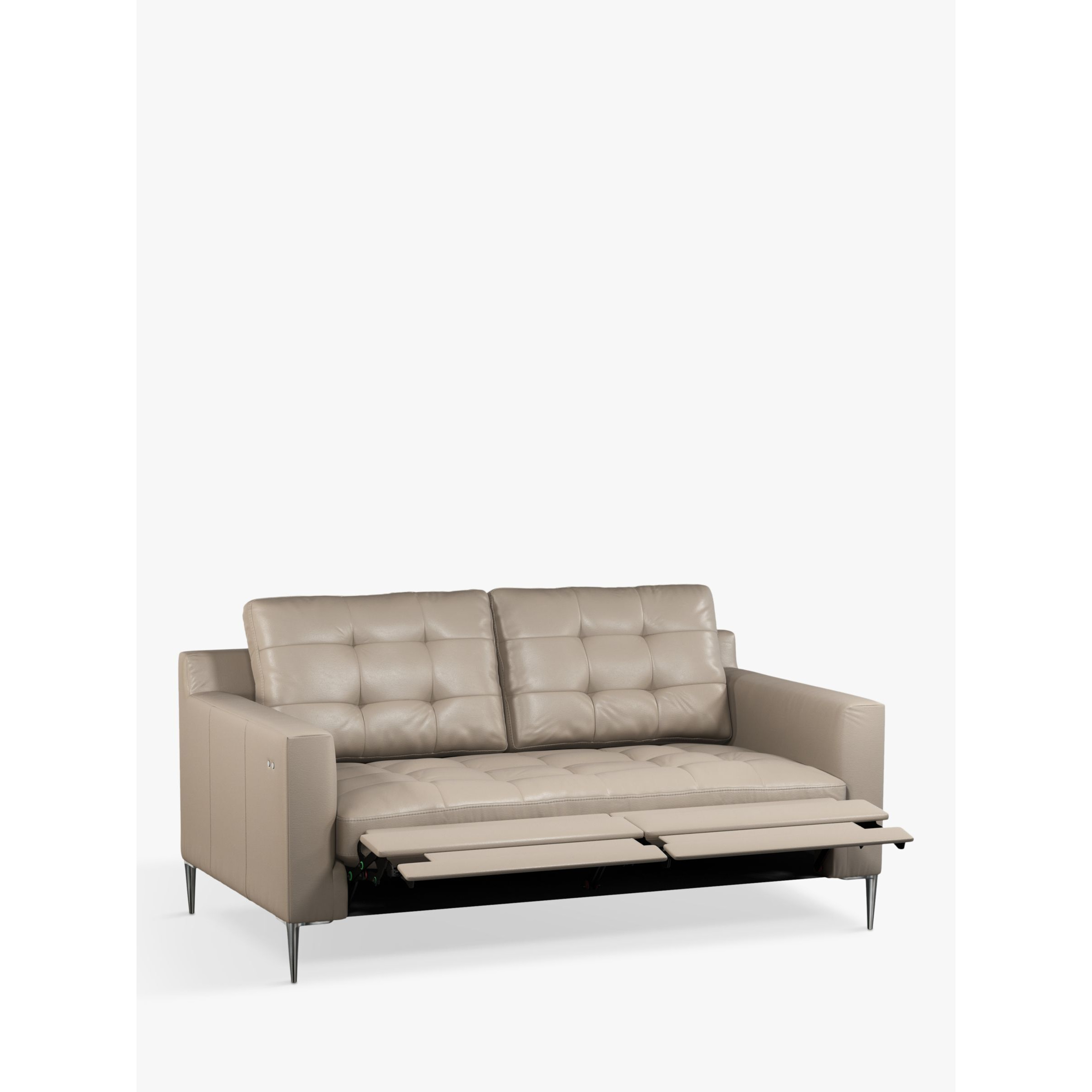 John Lewis Draper Motion Medium 2 Seater Leather Sofa with Footrest Mechanism, Metal Leg - image 1