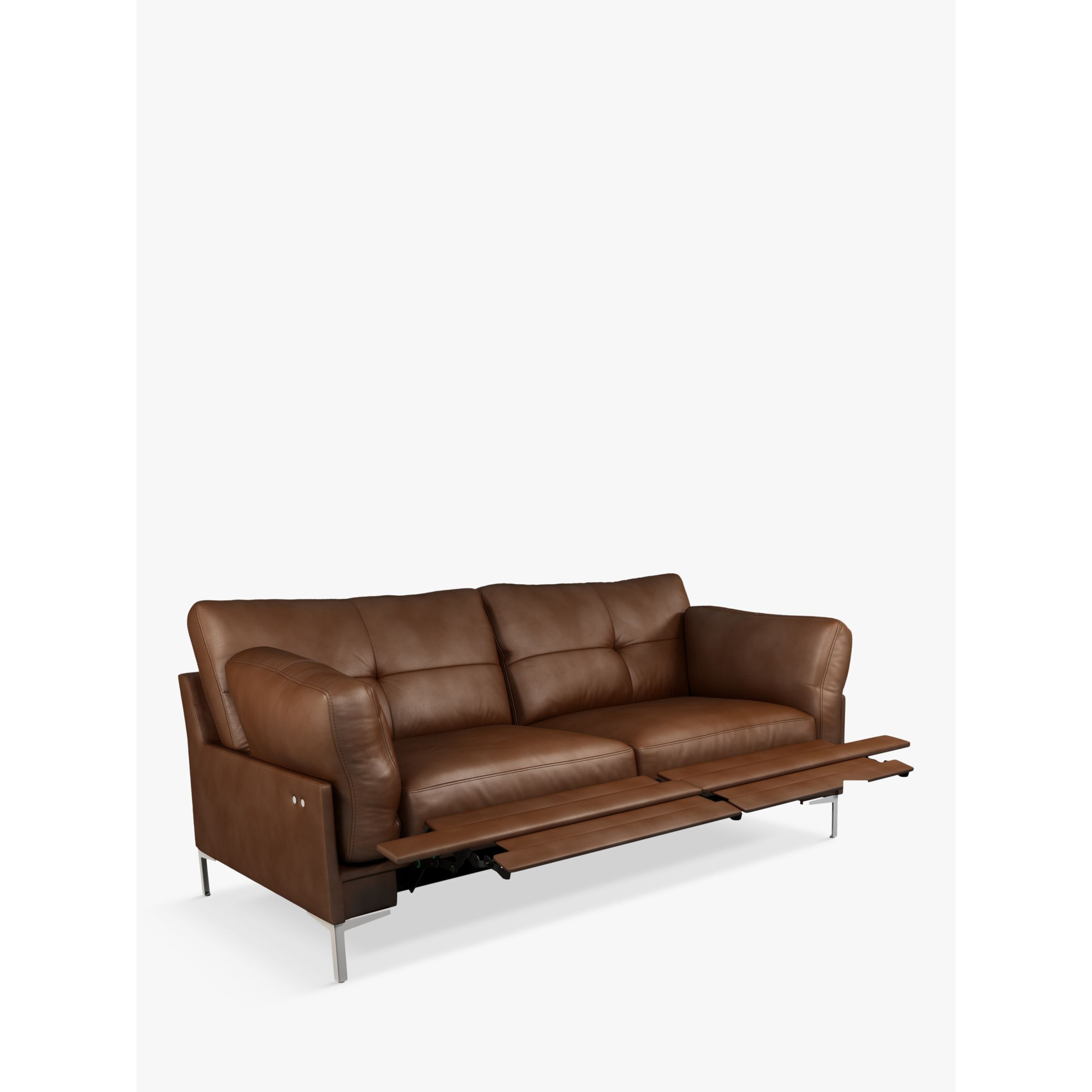John Lewis Java II Motion Medium 2 Seater Leather Sofa with Footrest Mechanism, Metal Leg - image 1