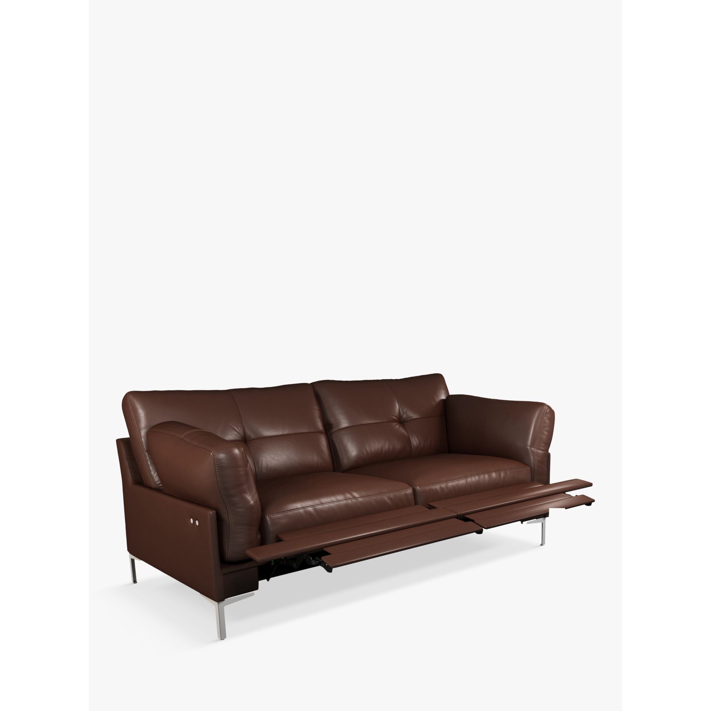 John Lewis Java II Motion Medium 2 Seater Leather Sofa with Footrest Mechanism, Metal Leg - image 1