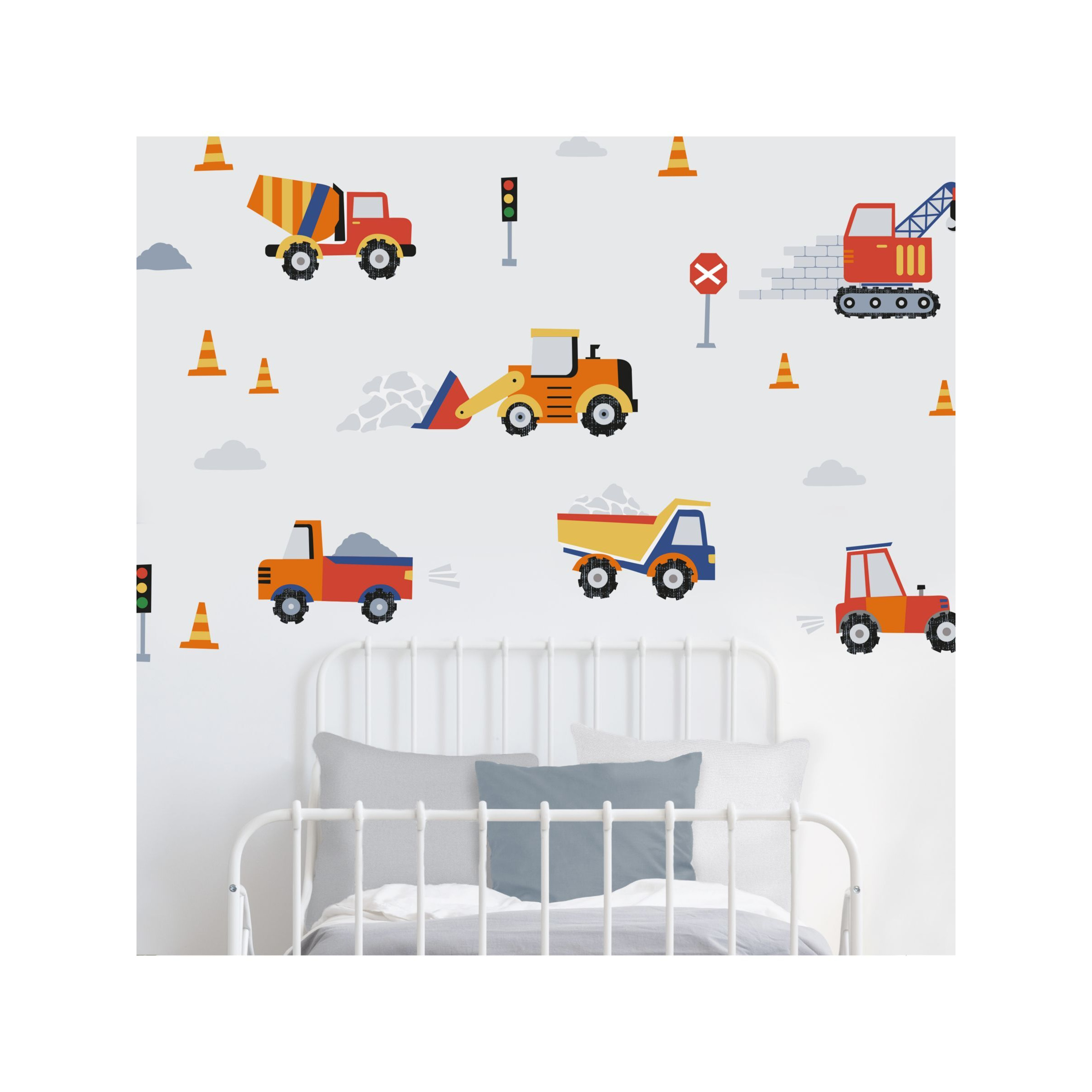 little home at John Lewis Construction Wall Stickers, Multi - image 1