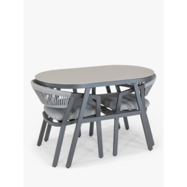 Menos by KETTLER Cassis 2-Seater Garden Bistro Table & Chairs Set, Anthracite/Grey