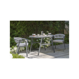 Menos by KETTLER Cassis 2-Seater Garden Bistro Table & Chairs Set, Anthracite/Grey - thumbnail 2