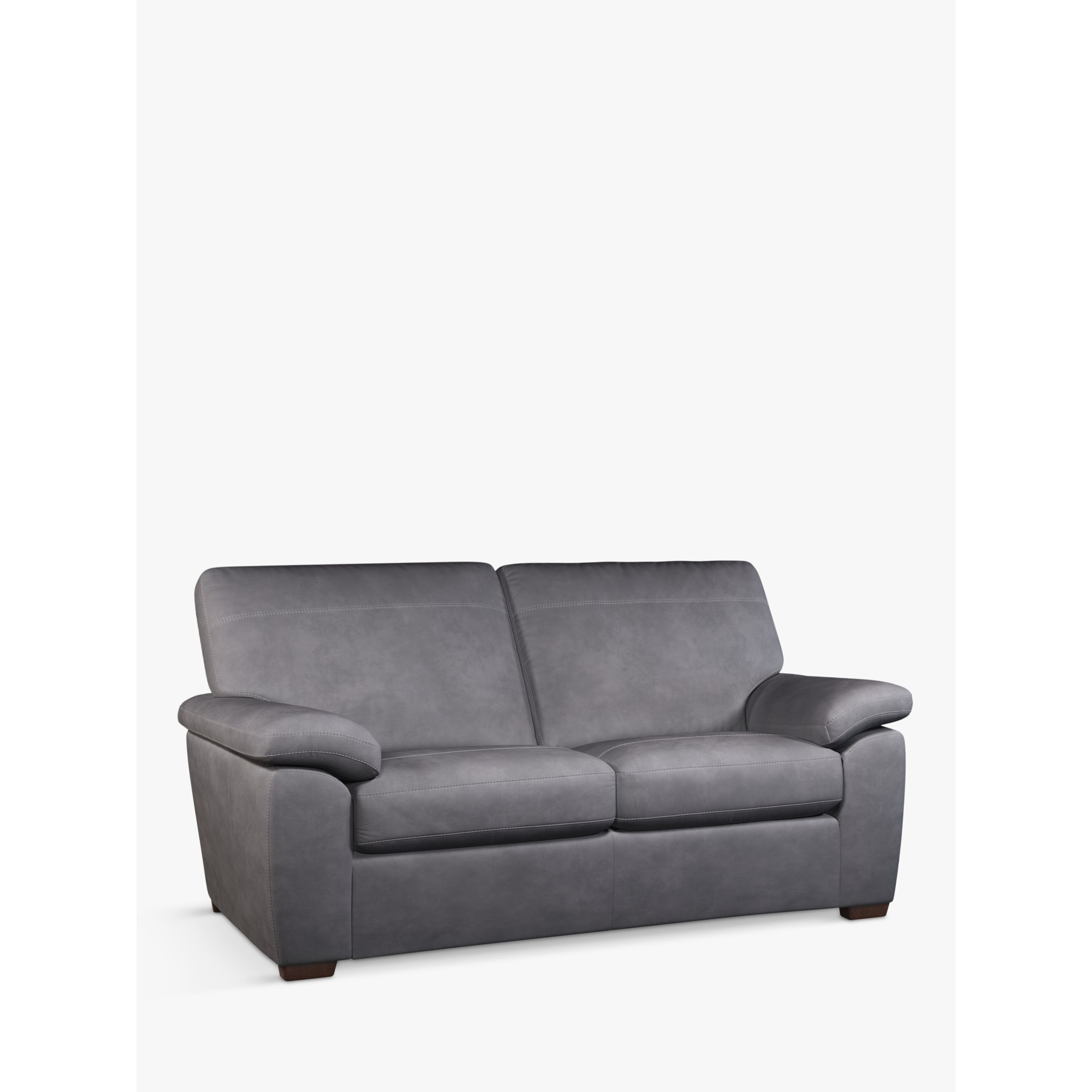 John Lewis Camden Medium 2 Seater Leather Sofa Bed, Dark Leg - image 1