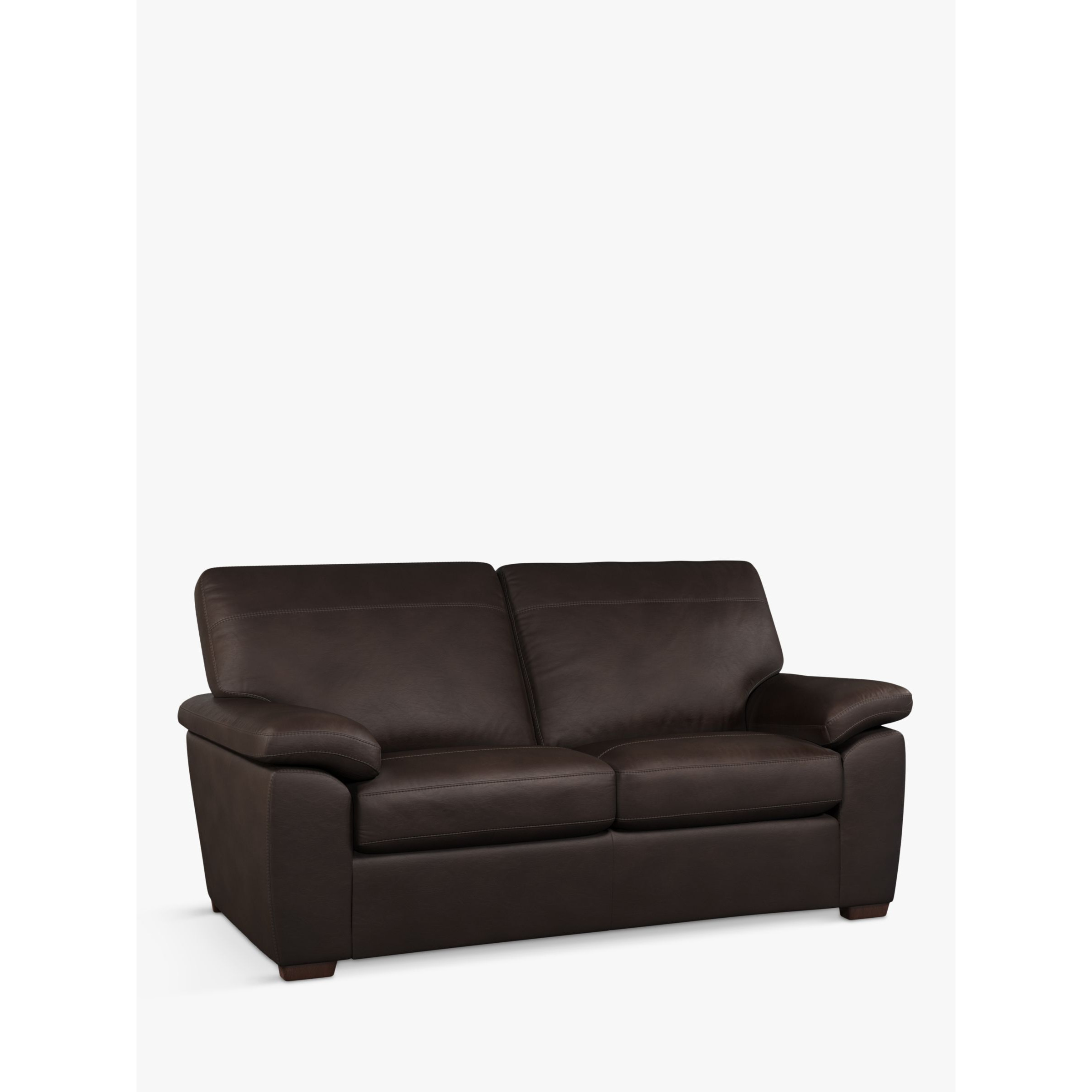 John Lewis Camden Medium 2 Seater Leather Sofa Bed, Dark Leg - image 1