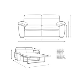 John Lewis Camden Medium 2 Seater Leather Sofa Bed, Dark Leg - thumbnail 2