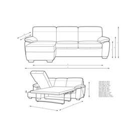 John Lewis Camden LHF Storage Chaise End Leather Sofa Bed, Dark Leg - thumbnail 2