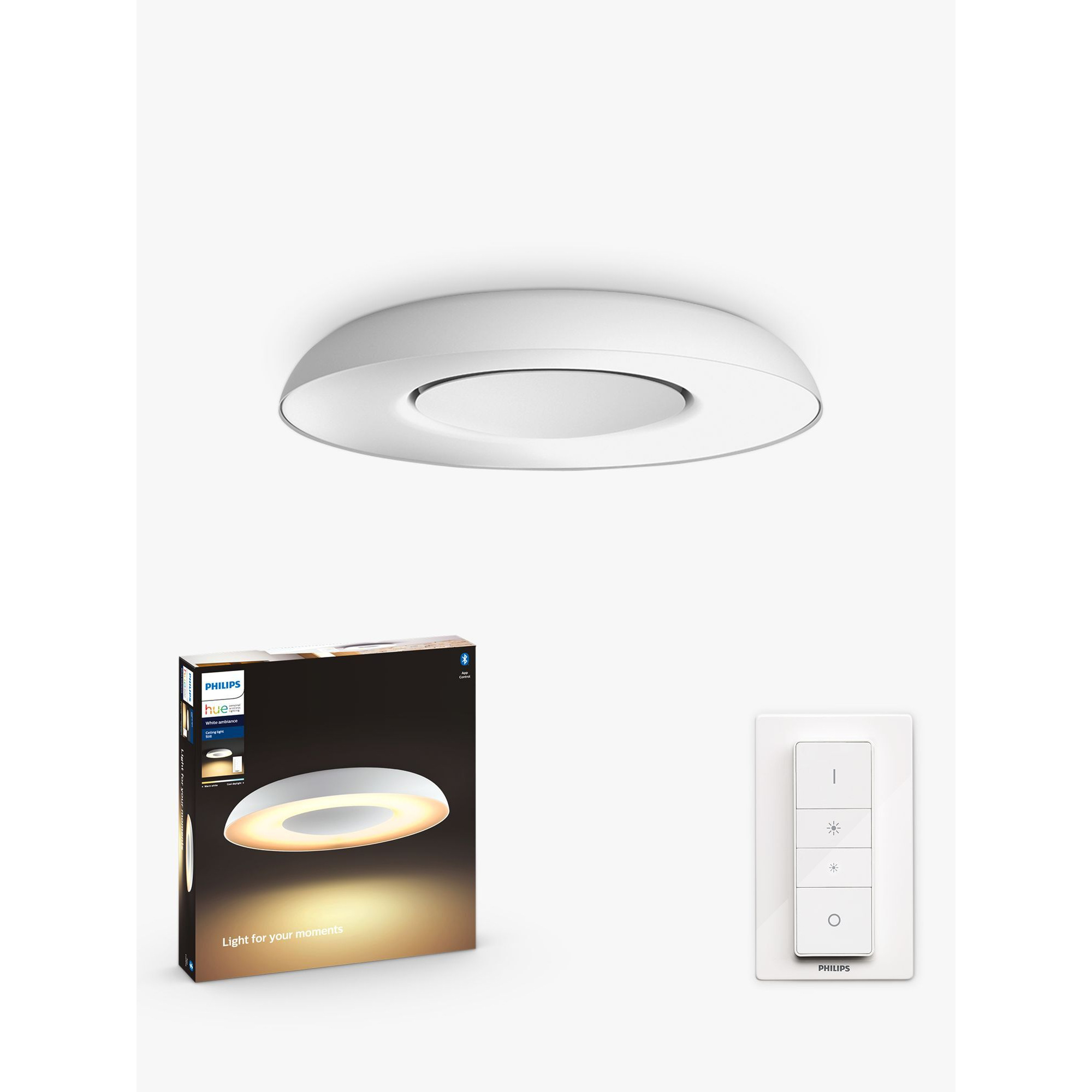 Philips Hue White Ambiance Still LED Smart Semi Flush Ceiling Light with Bluetooth and Dimmer Switch - image 1