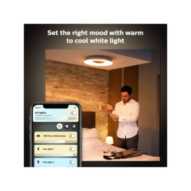 Philips Hue White Ambiance Still LED Smart Semi Flush Ceiling Light with Bluetooth and Dimmer Switch - thumbnail 2