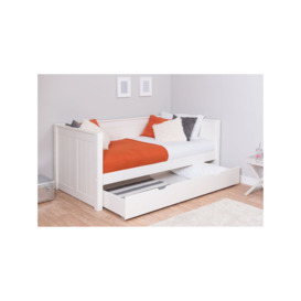 Stompa Classic Children's Day Bed Frame with Trundle Drawer, Single, White - thumbnail 2