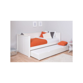 Stompa Classic Children's Day Bed Frame with Trundle Mattress, Single, White - thumbnail 2