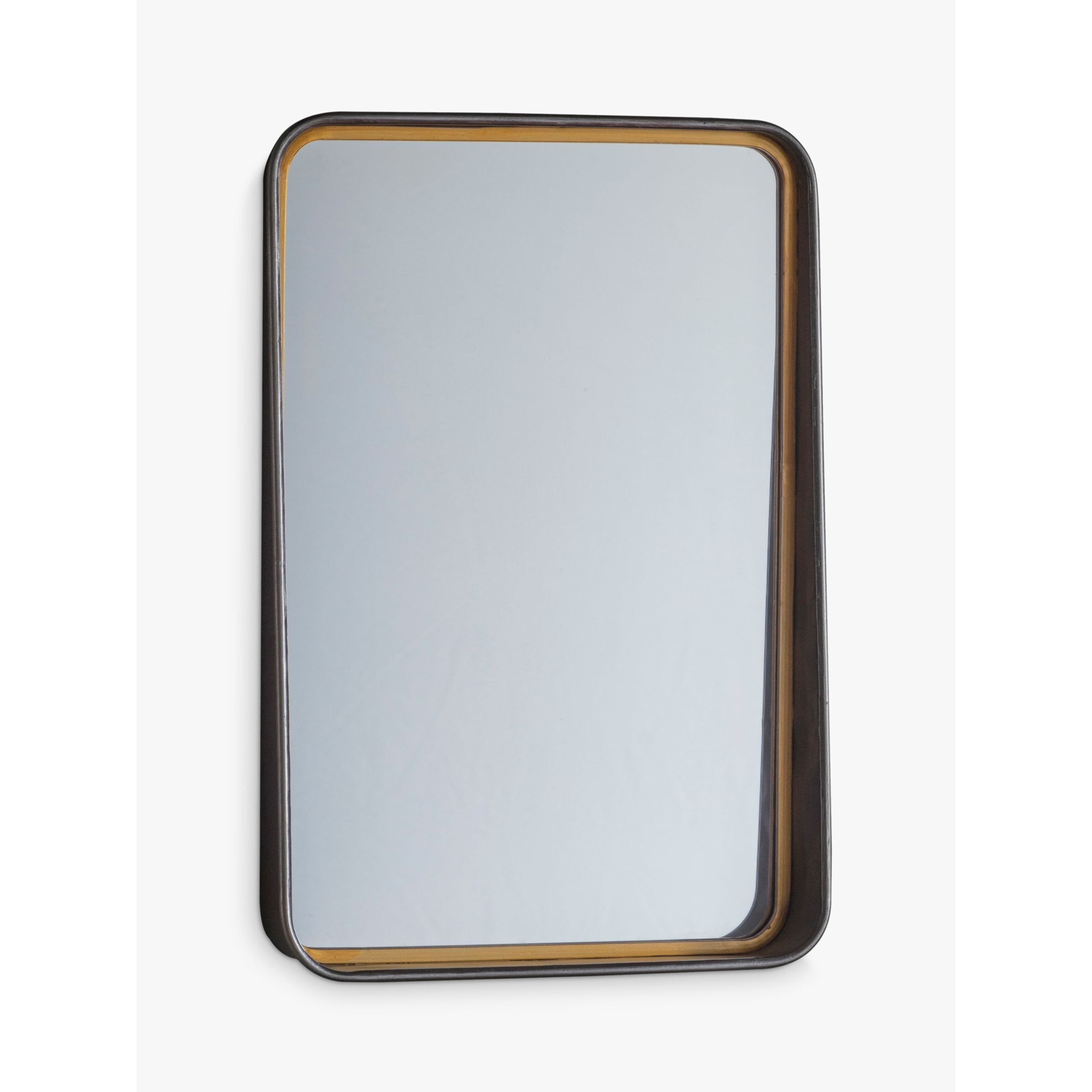 Gallery Direct Earl Rectangular Rounded Corners Metal Frame Mirror, 62 x 41.5cm, Bronze/Gold - image 1