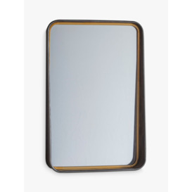 Gallery Direct Earl Rectangular Rounded Corners Metal Frame Mirror, 62 x 41.5cm, Bronze/Gold - thumbnail 1