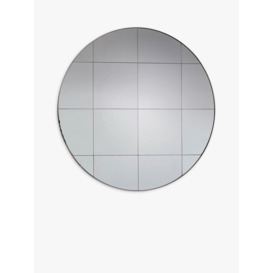 Gallery Direct Boxley Round Metal Frame Mirror, 100cm, Silver - thumbnail 1
