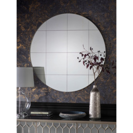 Gallery Direct Boxley Round Metal Frame Mirror, 100cm, Silver - thumbnail 2