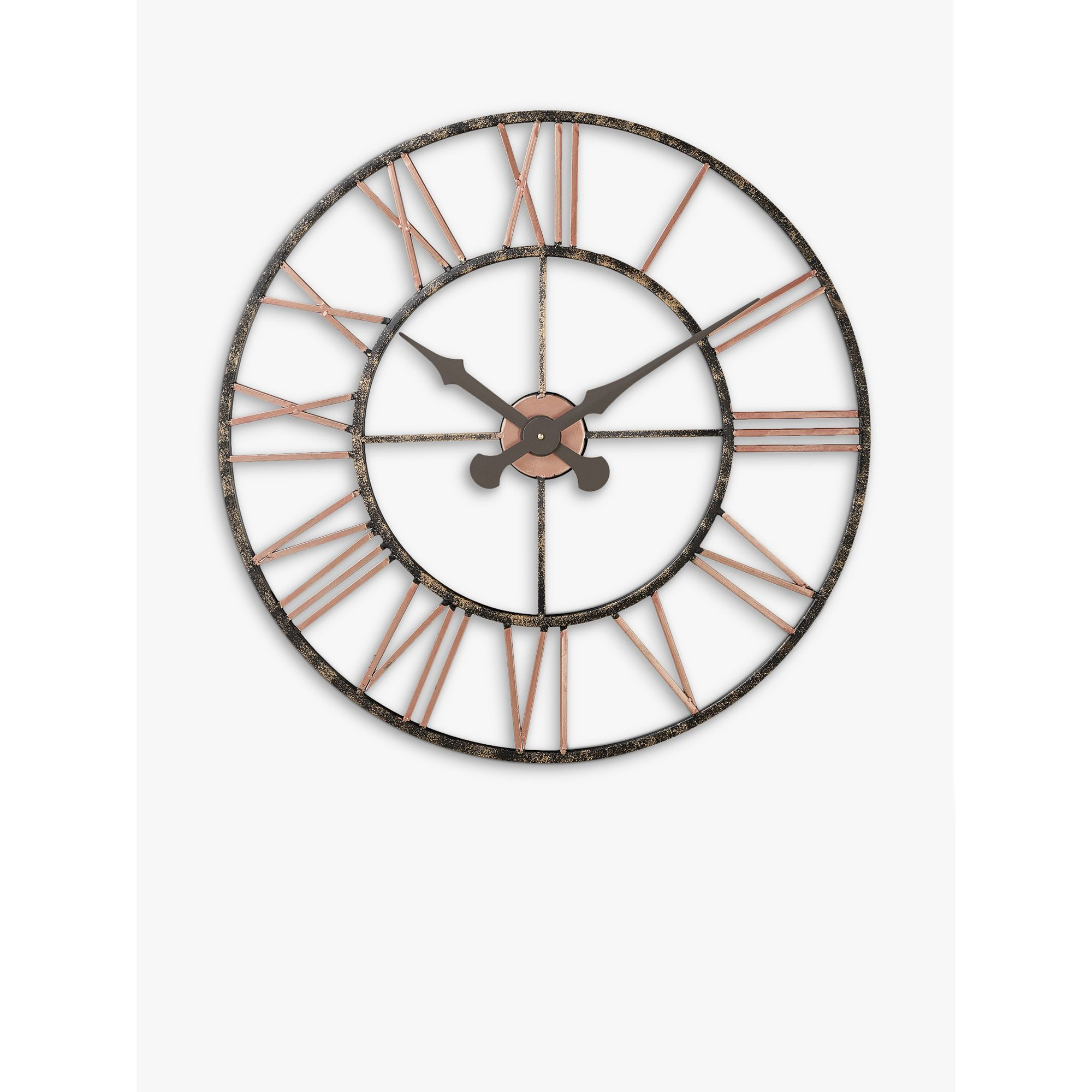 Lascelles Analogue Skeleton Roman Numeral Outdoor Wall Clock, 70cm, Copper - image 1