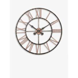 Lascelles Analogue Skeleton Roman Numeral Outdoor Wall Clock, 70cm, Copper - thumbnail 1