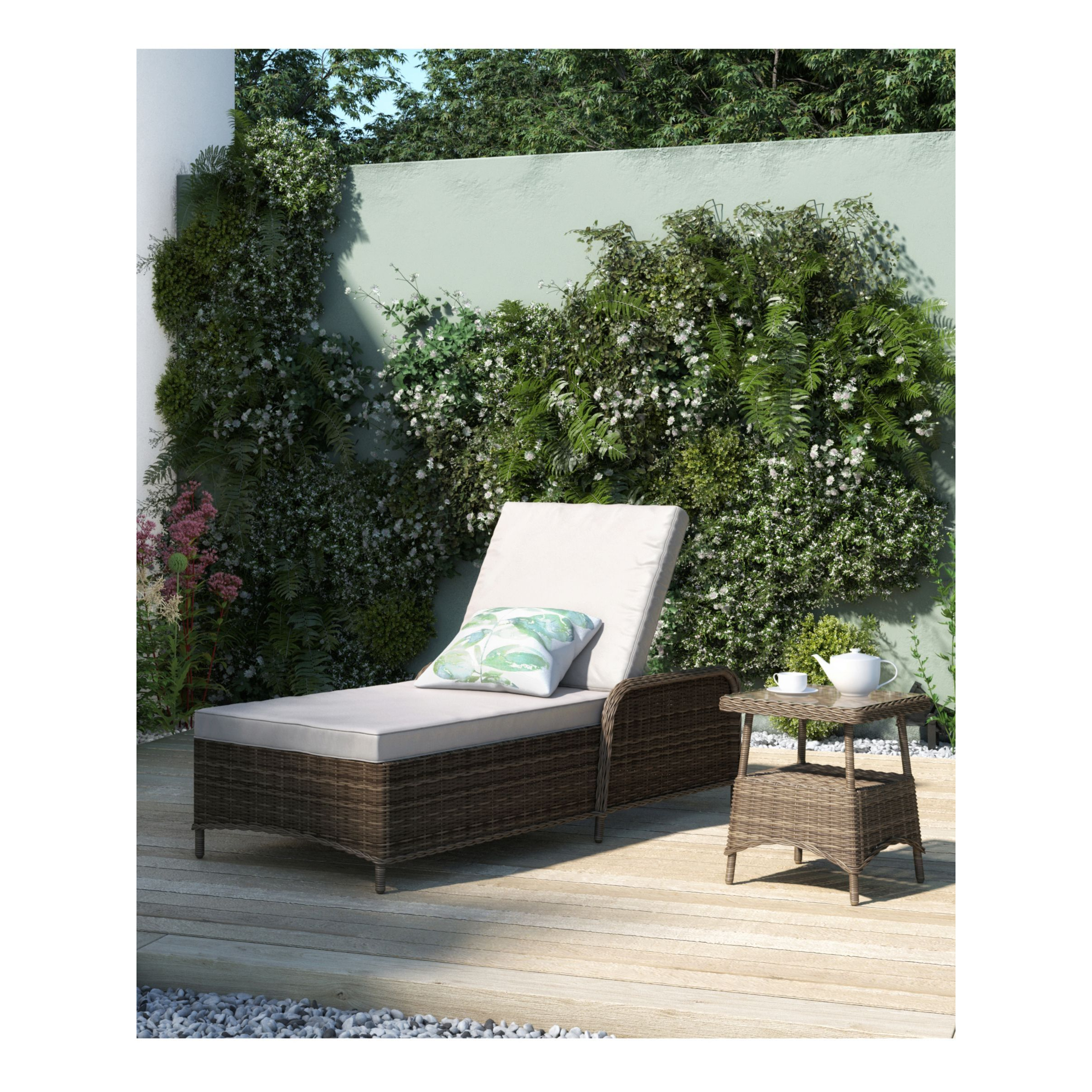 John Lewis Rye Garden Sun Lounger, Natural