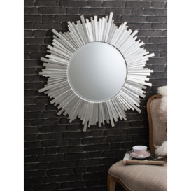 Gallery Direct Herzfield Starburst Round Mirror, 100cm, Silver - thumbnail 2