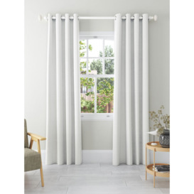 John Lewis Textured Weave Recycled Polyester Pair Blackout/Thermal Lined Eyelet Curtains - thumbnail 1