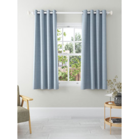 John Lewis Textured Weave Recycled Polyester Pair Blackout/Thermal Lined Eyelet Curtains - thumbnail 2