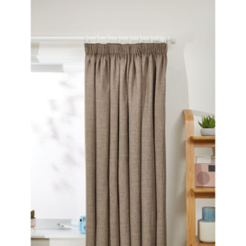 John Lewis Textured Weave Recycled Polyester Pair Blackout/Thermal Lined Pencil Pleat Curtains - thumbnail 1