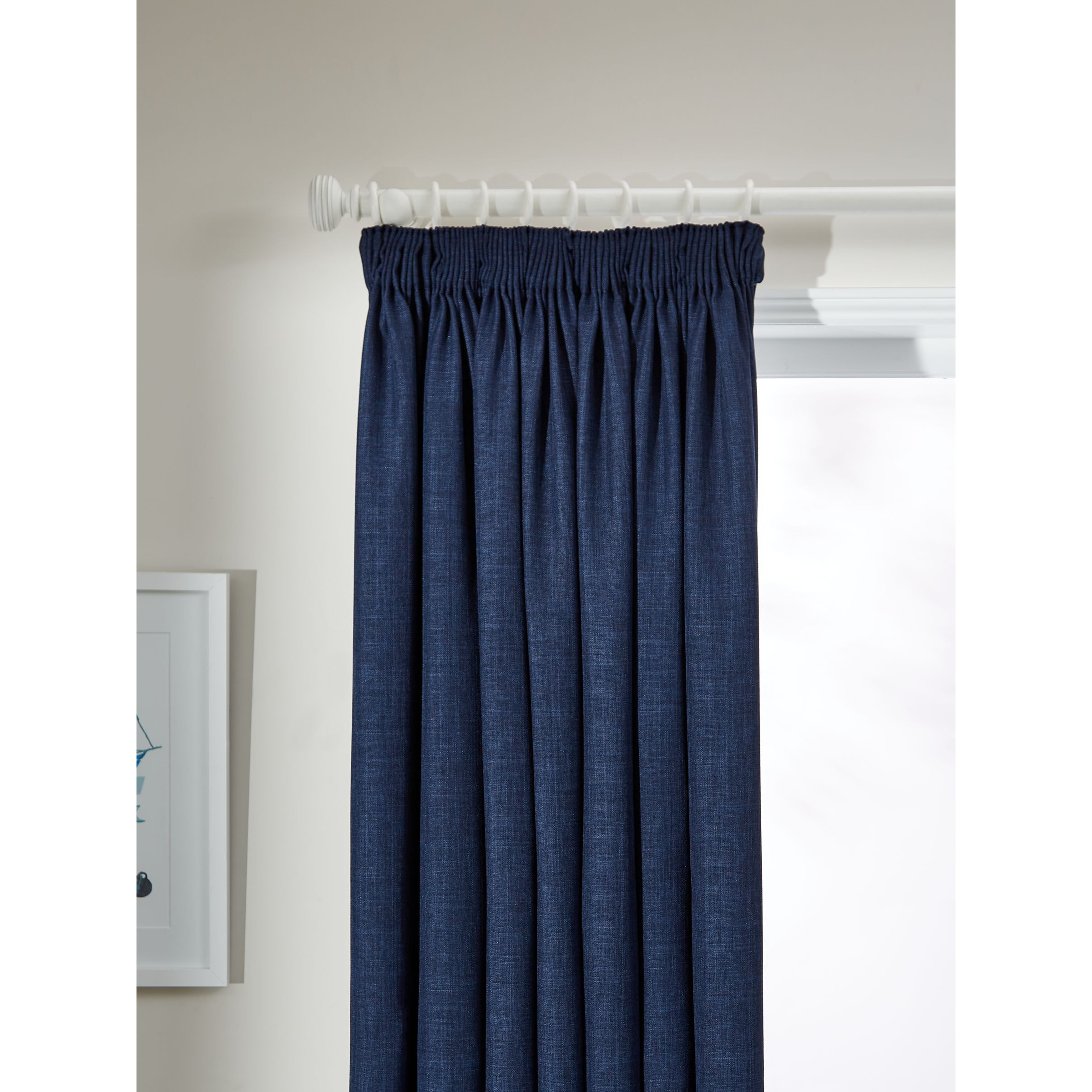 John Lewis Textured Weave Recycled Polyester Pair Blackout/Thermal Lined Pencil Pleat Curtains - image 1