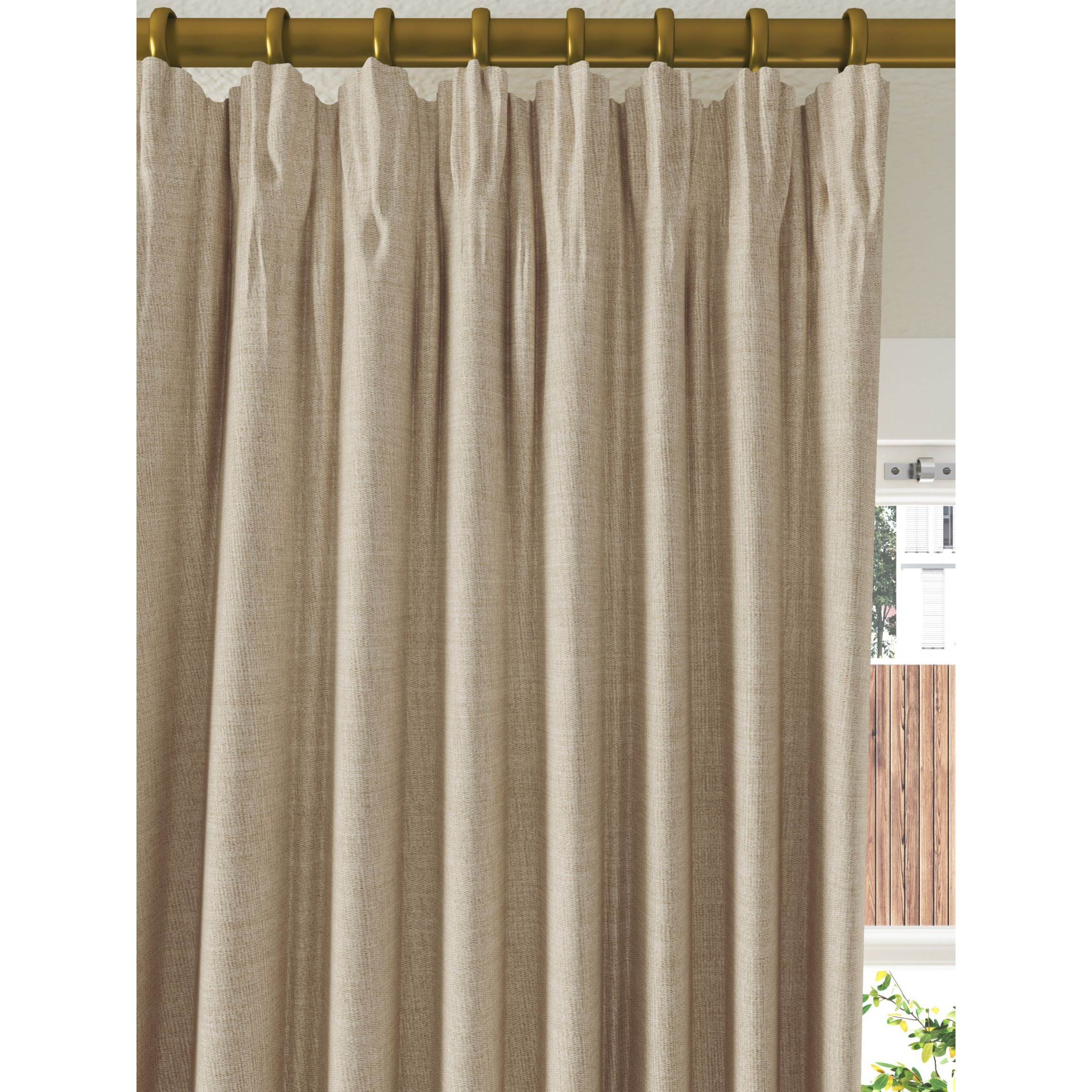 John Lewis Textured Weave Recycled Polyester Pair Blackout/Thermal Lined Pencil Pleat Curtains - image 1