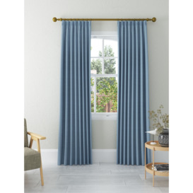 John Lewis Textured Weave Recycled Polyester Pair Blackout/Thermal Lined Pencil Pleat Curtains - thumbnail 2