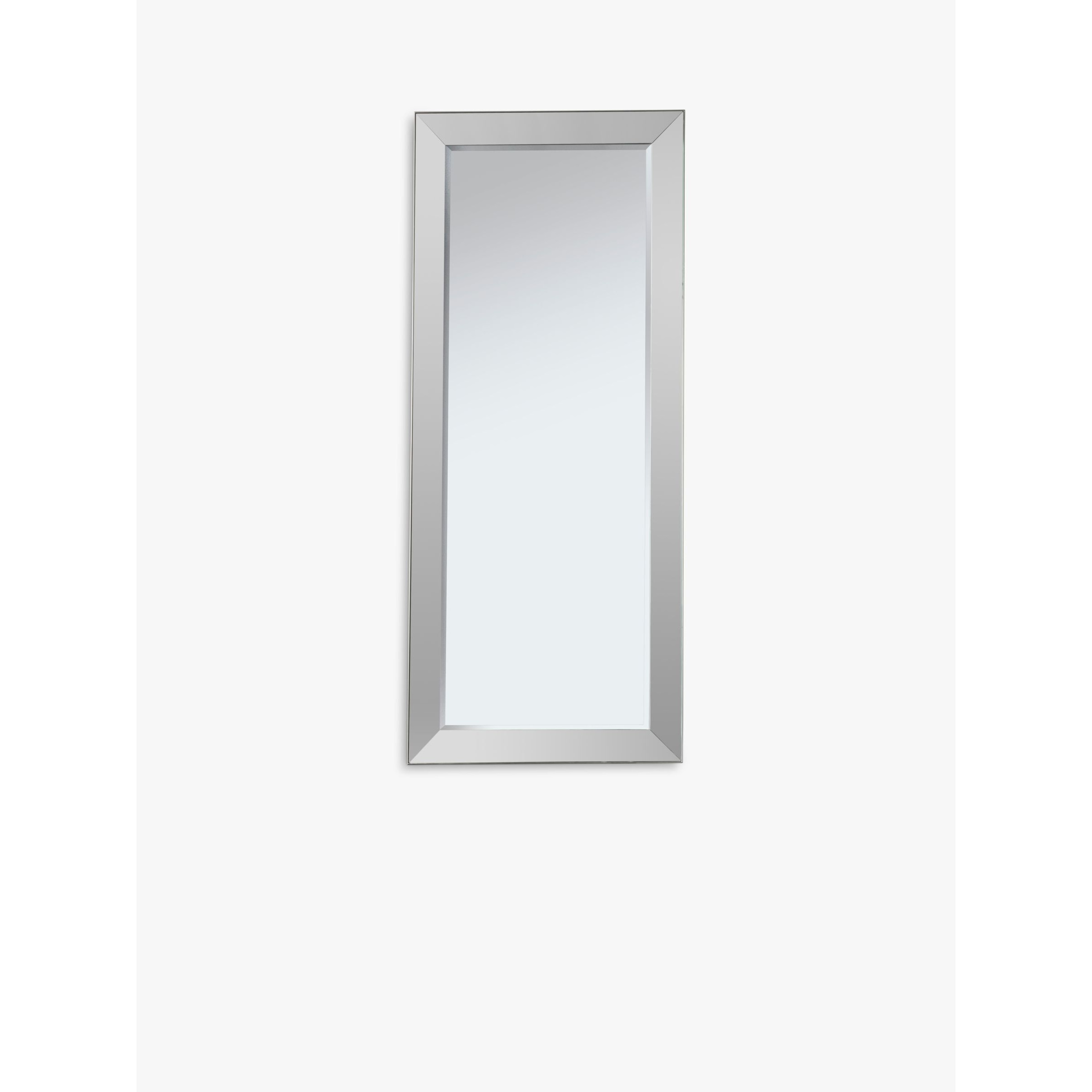 Gallery Direct Bertoni Rectangular Glass Frame Leaner Mirror, 190.5 x 81cm, Silver - image 1