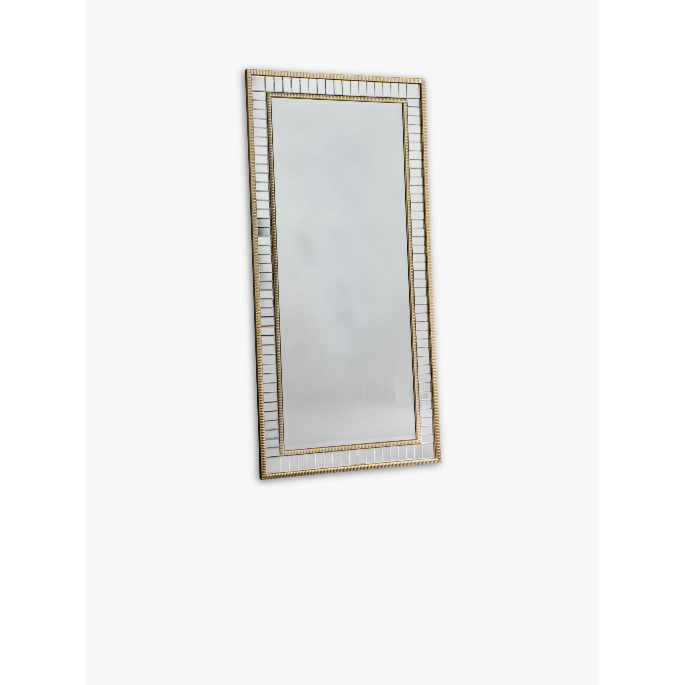 Gallery Direct Carlota Rectangular Bevelled Glass Frame Leaner / Wall Mirror, 156 x 76cm, Gold - image 1