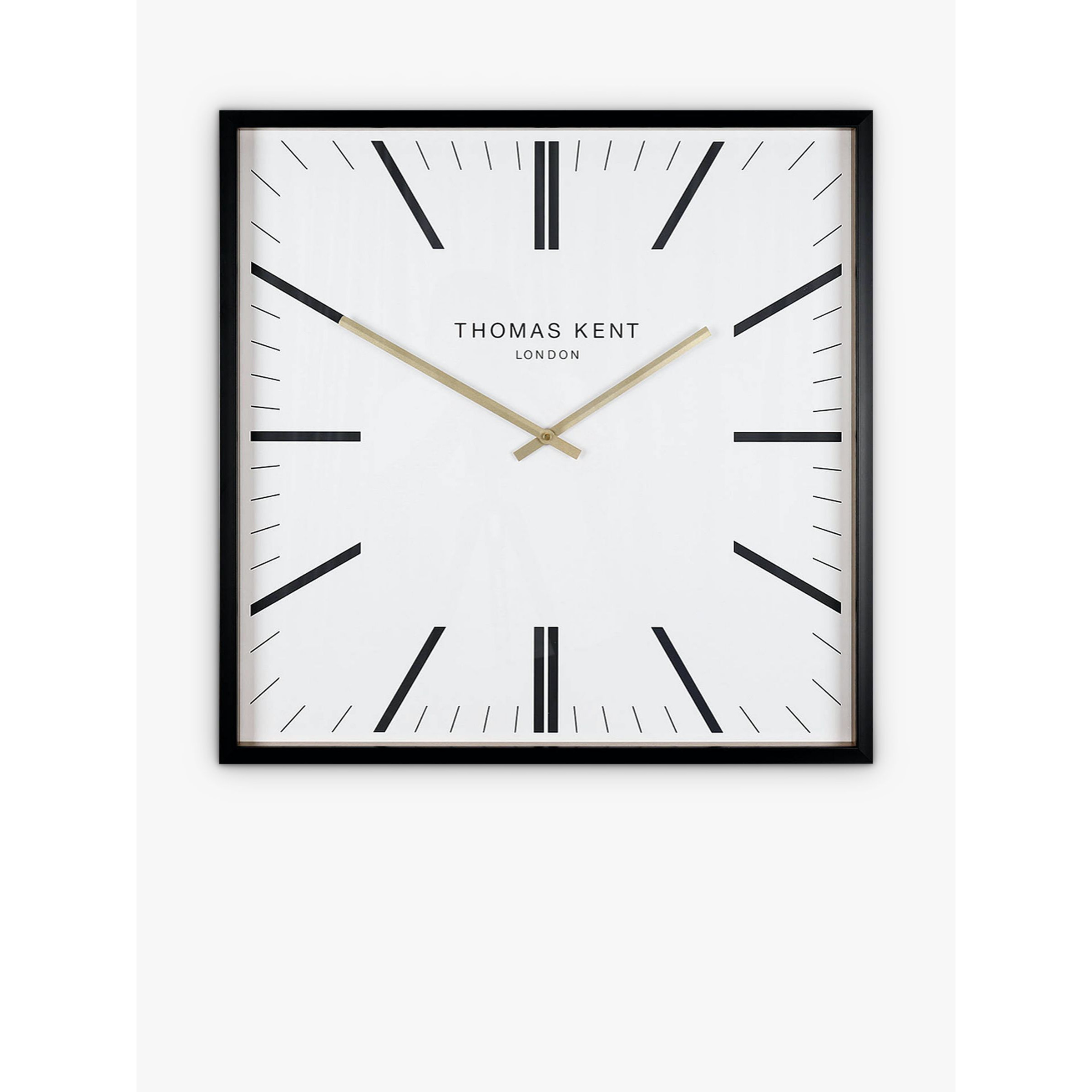 Thomas Kent Garrick Square Analogue Wall Clock, 40cm, Black/White - image 1