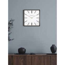 Thomas Kent Garrick Square Analogue Wall Clock, 40cm, Black/White - thumbnail 2