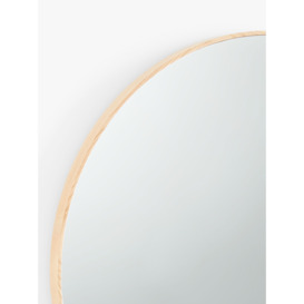 John Lewis Thin Oak Wood Frame Round Wall Mirror, Natural - thumbnail 2