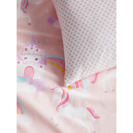 John Lewis Magical Unicorn Reversible Pure Cotton Duvet Cover and Pillowcase Set, Pink - thumbnail 2